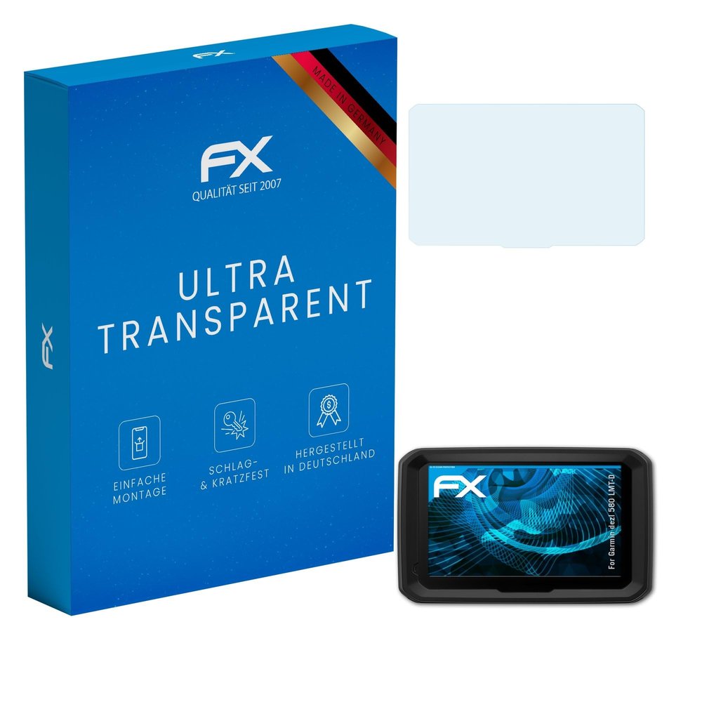 atFoliX Screen Protection Film compatible with Garmin dezl 580 LMT-D Screen Protector, ultra-clear FX Protective Film (3X)