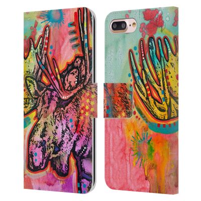 Head Case Designs Officially Licensed Dean Russo Moose Wildlife 3 Leather Wallet Case Compatible with Apple iPhone 7 Plus/iPhone 8 Plus