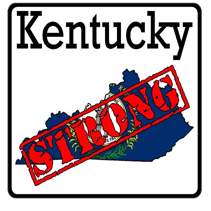 CustomDecal US Kentucky State (K18)- Premium Strong Flag Vinyl Decal - American State Pride Sticker for Cars, Trucks, Windows, and Laptops - USA Flag Black and White Design - Waterproof 5''