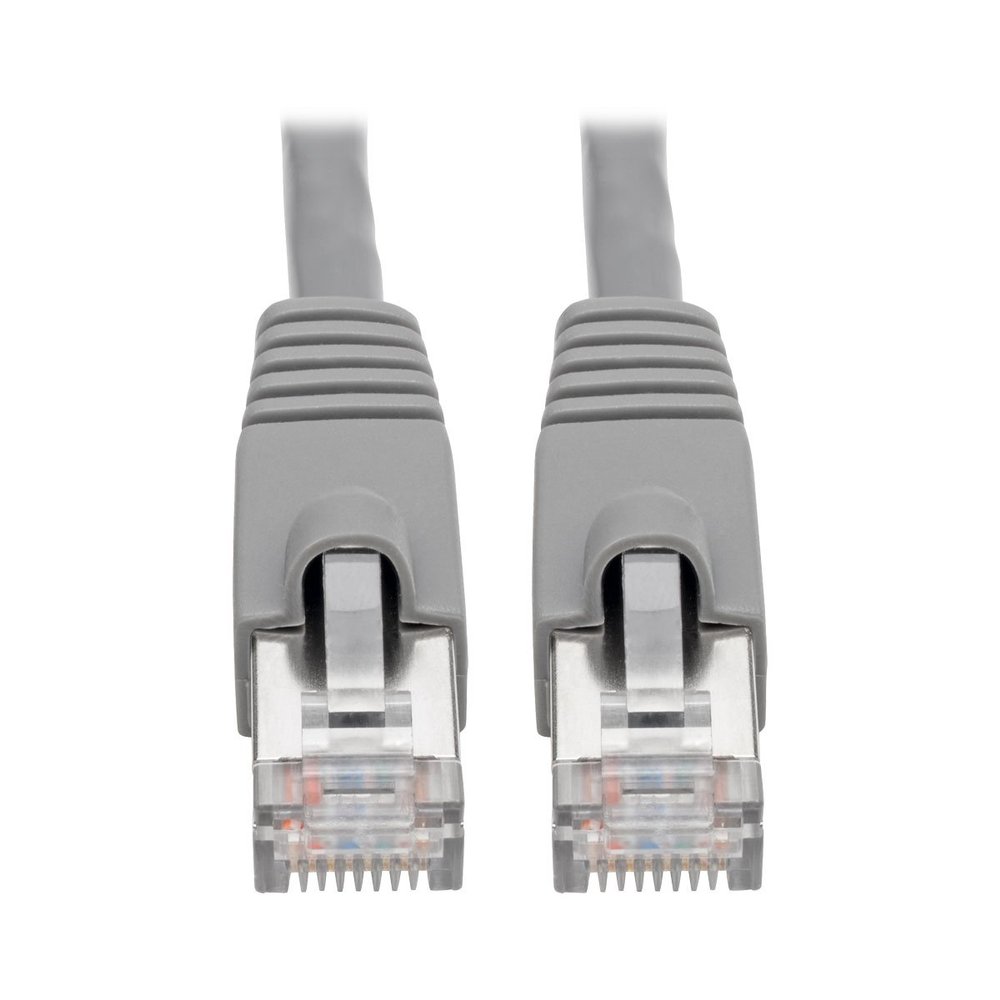 TRIPP LITE Cat6a Snagless Shielded STP Network Patch Cable 10G Certified, PoE, Gray, RJ45 M/M 7' (N262-007-GY)