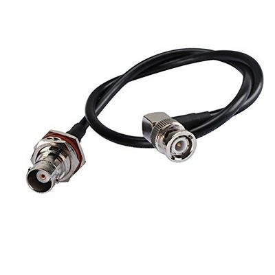 1ft Rf Wire Connector Bnc Female nut O-Ring to BNC Male Right Angle Coaxial Cable Rg174 30cm for Wireless Antenna Ships from USA