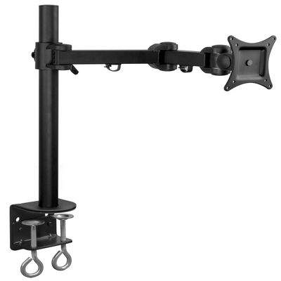 Jessica Bae Monitor Arm Single LCD Monitor Desk Mount Stand Fully Adjustable Fits 20 21 23 24 27 30 32 Screens Height Adjustable Tilt Swivel Rotate, Clamp Base (MI-751)