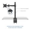 Jessica Bae Monitor Arm Single LCD Monitor Desk Mount Stand Fully Adjustable Fits 20 21 23 24 27 30 32 Screens Height Adjustable Tilt Swivel Rotate, Clamp Base (MI-751) view 3