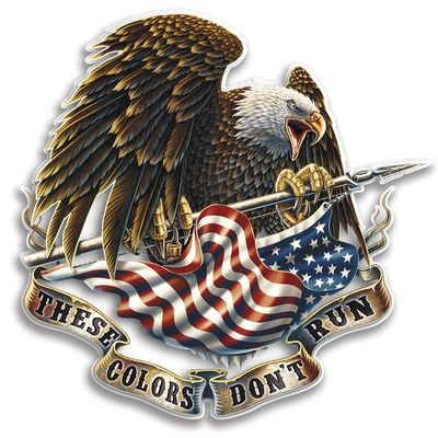 Collectible Patriotic Decals (4in,2pack), Share Your Appreciation and Support with Our Vinyl These Color Don't Run Stickers for Your Home, Car, Cases and More, Souvenir Gifts for Patriotic Americans