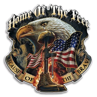 Collectible Patriotic Decals (4in,6pack), Share Your Support with Our Vinyl Home of The Free Because of The Brave Stickers for Your Home, Car, Cases and More, Souvenir Gifts for Patriotic Americans