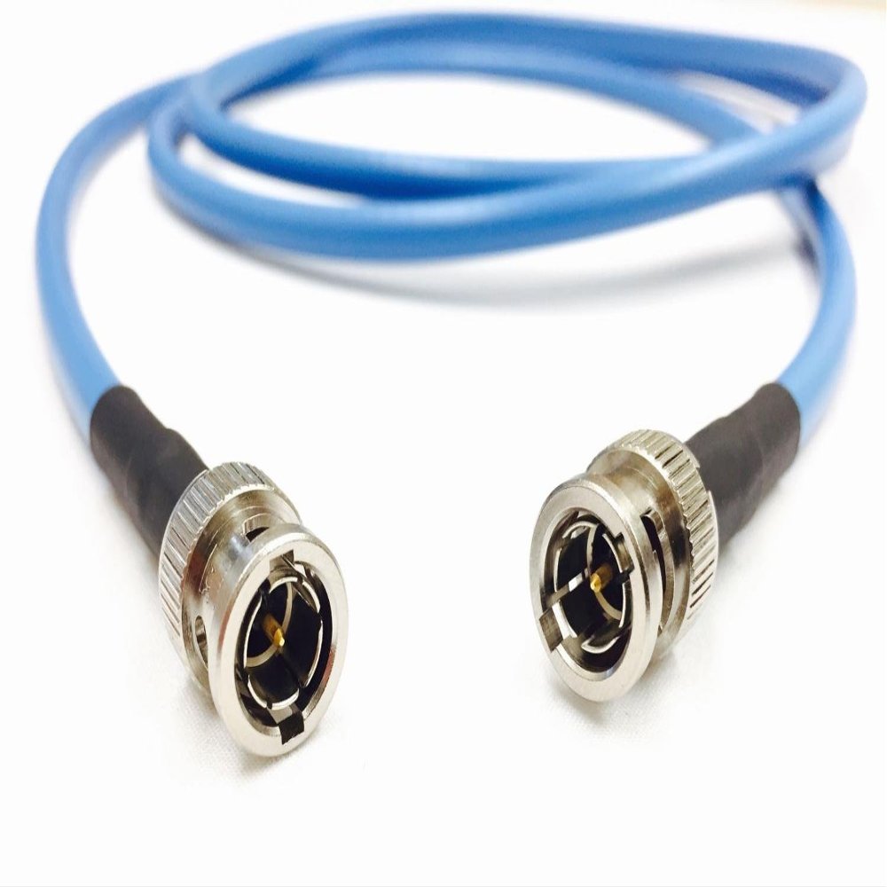 18 Inch Belden 1694A 3G/6G HD-SDI RG6 BNC Cable by Custom Cable Connection Blue Jacket