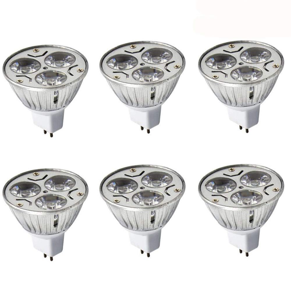 MR16 3W LED Bulbs MR16 3W 12V Warm White 2700K Not Dimmable 60 Degree Beam Angle LED Spotlight Bulbs for Landscape Recessed Lighting,35W Halogen Bulbs Equivalent,6 Pack