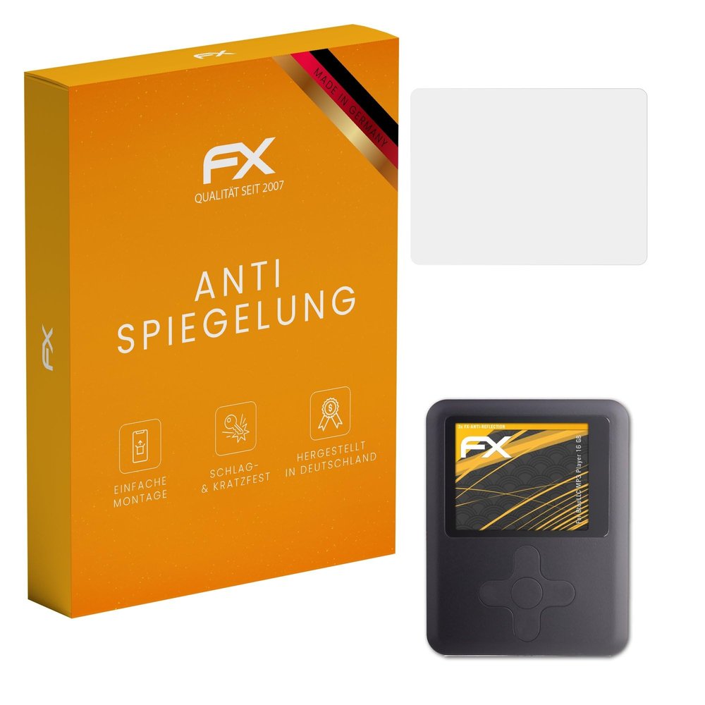 atFoliX Screen Protector compatible with BtopLLC MP3 Player 16 GB Screen Protection Film, anti-reflective and shock-absorbing FX Protector Film (3X)