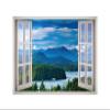 Lake Mountain Landscape View Window 3D Wall Decal Art Removable Wallpaper Mural Sticker Vinyl Home Decor West Mountain W13 (Medium (32''W x 23''H)) view 1
