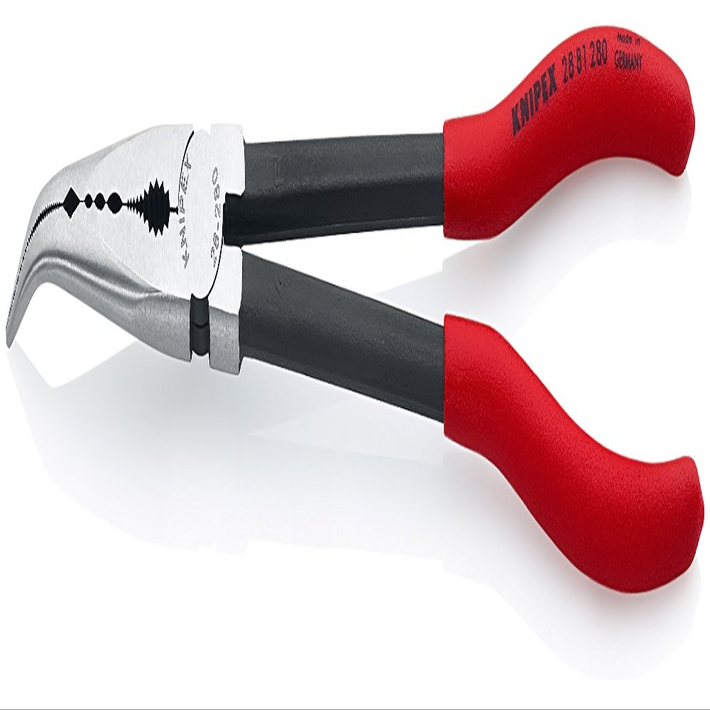 Knipex Tools 28 81 280 SBA, 11" Extra Long Needle Nose Pliers - Angled