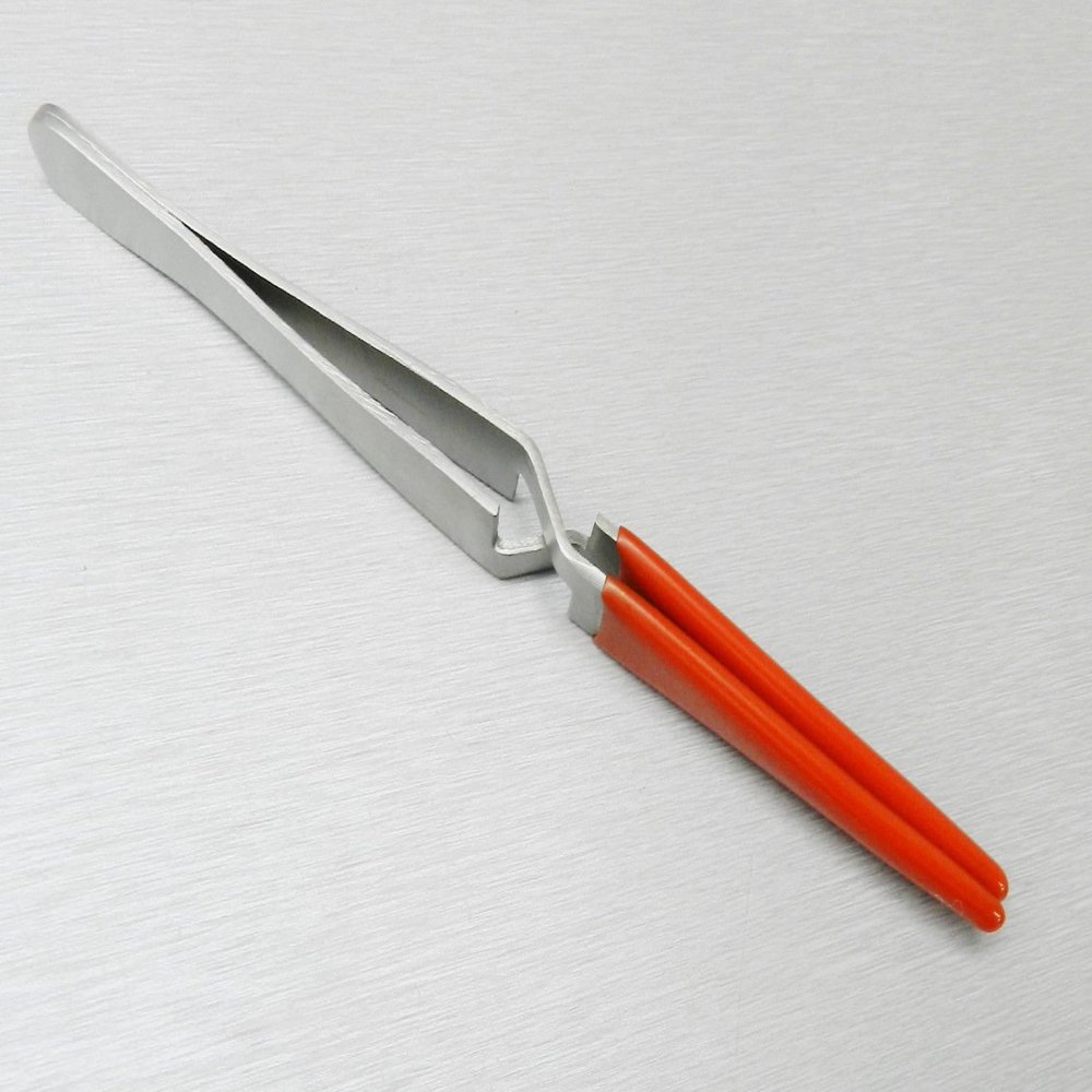 Cross Locking Tweezers with Rubber PVC Tips Cross Lock Coated Tips 6.5" for Lab Industrial Jewelry Tool Tweezers Tips Have Rubber Coating for Securely Holding to Not Mar Scratch the Article By JTS