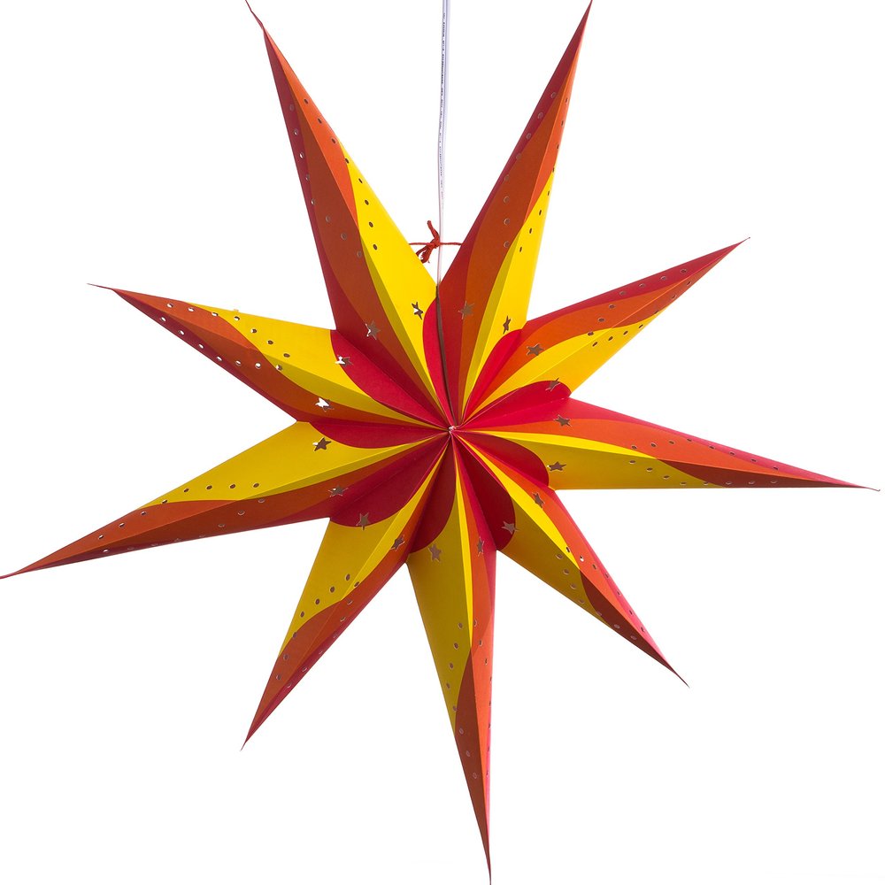 Surya 9 Pointed Paper Star Lights with 12 Foot Power Cord Included