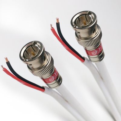 PHAT SATELLITE 400ft Custom White Copper CORE CCTV TVI CVI AHD HD-SDI Security Camera RG59 COAXIAL Cable 20AWG BNC Connector 95% Braid Open to Open 2.1mm Power Connector ETL CM Assembled in USA INT