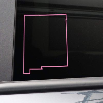 Nashville Decals New Mexico Vinyl Decal Laptop Car Truck Bumper Window Sticker, 5.5" x 4.75", Pink