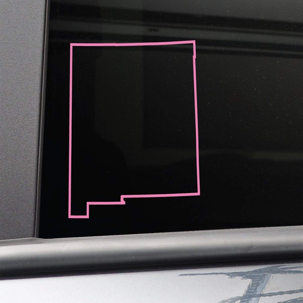 Nashville Decals New Mexico Vinyl Decal Laptop Car Truck Bumper Window Sticker, 5.5" x 4.75", Pink
