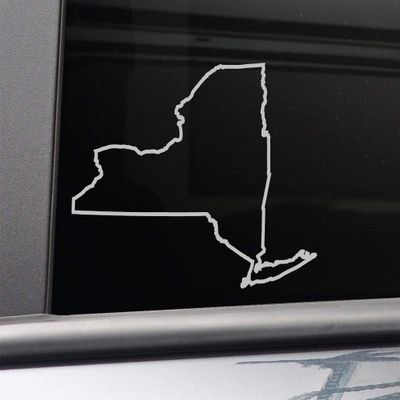 Nashville Decals New York Vinyl Decal Laptop Car Truck Bumper Window Sticker, 6" x 4.5", Gray