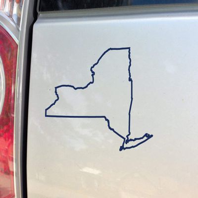 New York Vinyl Decal Laptop Car Truck Bumper Window Sticker, 6" x 4.5", Navy