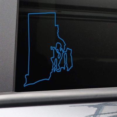 Nashville Decals Rhode Island Vinyl Decal Laptop Car Truck Bumper Window Sticker, 6.5" x 5", Blue