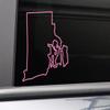 Rhode Island Vinyl Decal Laptop Car Truck Bumper Window Sticker, 6.5" x 5", Pink view 1