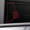 Nashville Decals Rhode Island Vinyl Decal Laptop Car Truck Bumper Window Sticker, 6.5" x 5", Red view 1