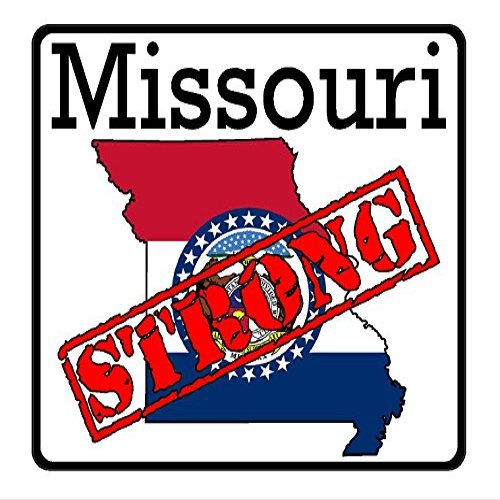 CustomDecal US Missouri State (K26) - Premium Strong Flag Vinyl Decal - American State Pride Sticker for Cars, Trucks, Windows, and Laptops - USA Flag Black and White Design - Waterproof 5''