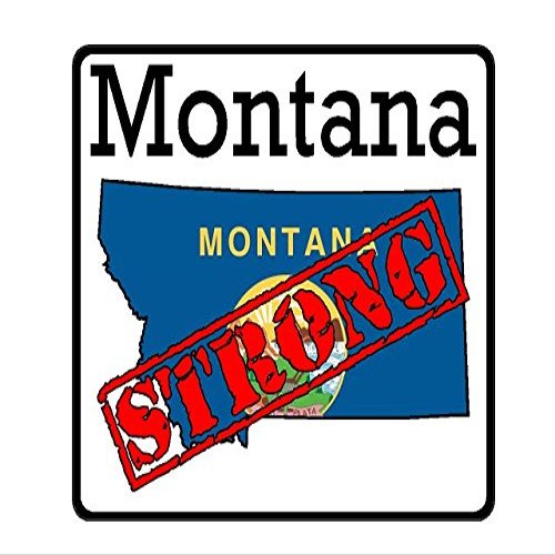 CustomDecal US Montana State (K27) - Premium Strong Flag Vinyl Decal - American State Pride Sticker for Cars, Trucks, Windows, and Laptops - USA Flag Black and White Design - Waterproof 5''