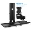 Mount-It! Monitor and Keyboard Wall Mount with CPU Holder, Height Adjustable Standing VESA Keyboard Tray, 25 Inch Wide Platform with Mouse Pad (MI-7919) view 3