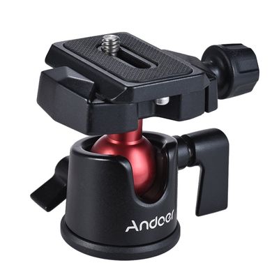 Andoer Mini Panorama Ball Head, Tripod Ball Head 360 Rotatable with Quick Release Plate 1/4 Inch Screw for Canon Nikon Sony DSLR Mirrorless Camera Camcorder