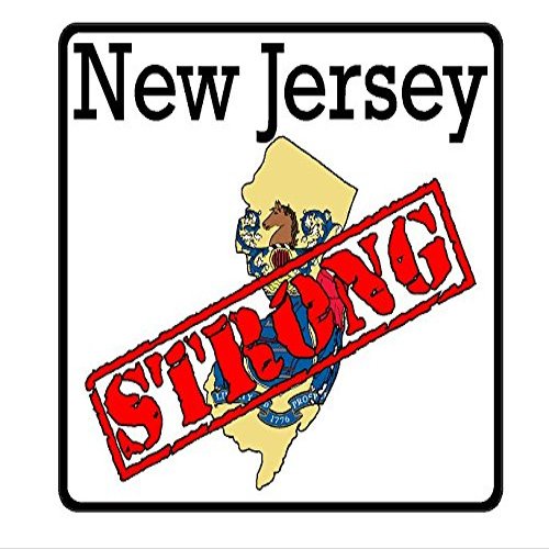 CustomDecal US New Jersey State (K31) - Premium Strong Flag Vinyl Decal - American State Pride Sticker for Cars, Trucks, Windows, and Laptops - USA Flag Black and White Design - Waterproof 5''