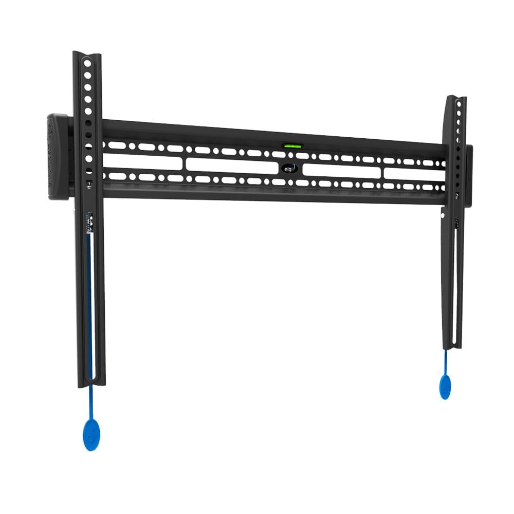 ELG Fixed/Low Profile TV Wall Mount for TVs 32" to 86", Holds up to 110 lbs, Max VESA 600X400mm, Fits 12", 16, 18, 24 Wood Studs, Automatic Locking/Quick Release System, E600, Steel, Black