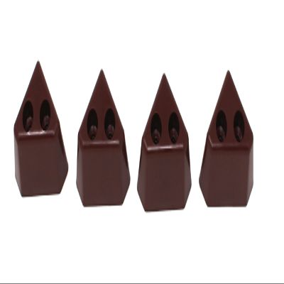JSP Manufacturing 4 Pack of Brown Plastic Furniture Triangle Corner Legs - Sofa Couch Chair