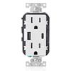 Leviton Type A & Type-C USB In-Wall Charger with 15A Tamper-Resistant Outlet, USB Charger for Smartphones and Tablets, Not for Laptops, T5633-W, White view 1