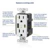 Leviton Type A & Type-C USB In-Wall Charger with 15A Tamper-Resistant Outlet, USB Charger for Smartphones and Tablets, Not for Laptops, T5633-W, White view 3