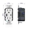 Leviton Type A & Type-C USB In-Wall Charger with 15A Tamper-Resistant Outlet, USB Charger for Smartphones and Tablets, Not for Laptops, T5633-W, White view 4