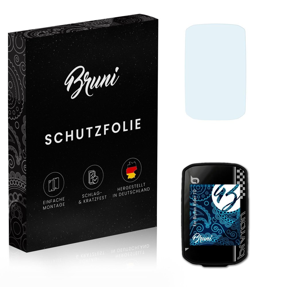Bruni Screen Protector compatible with Bryton Rider 10 Protector Film, crystal clear Protective Film (2X)