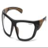 Carhartt CHB210DCC Carbondale SAFETY Glasses, Black/Tan Frame, Clear Lens view 1