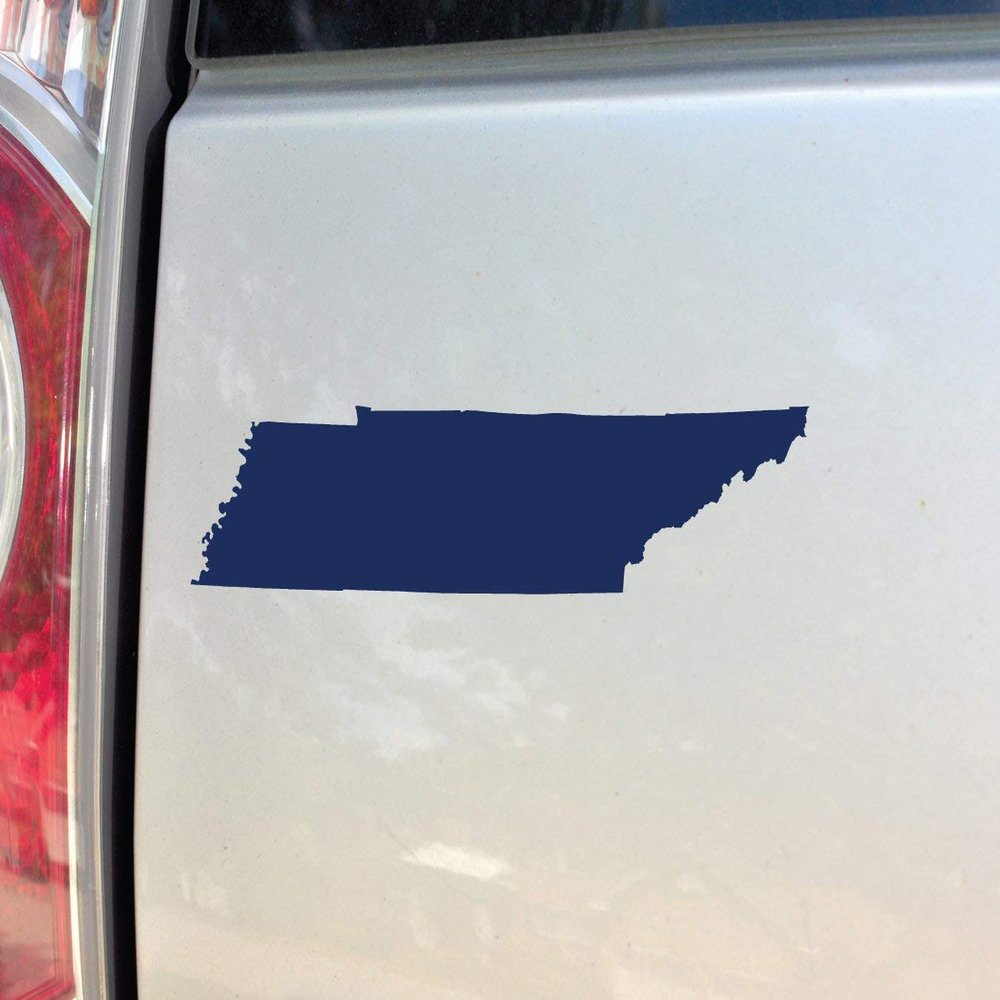 Nashville Decals Tennessee Vinyl Decal Laptop Car Truck Bumper Window Sticker, 8" x 2", Navy