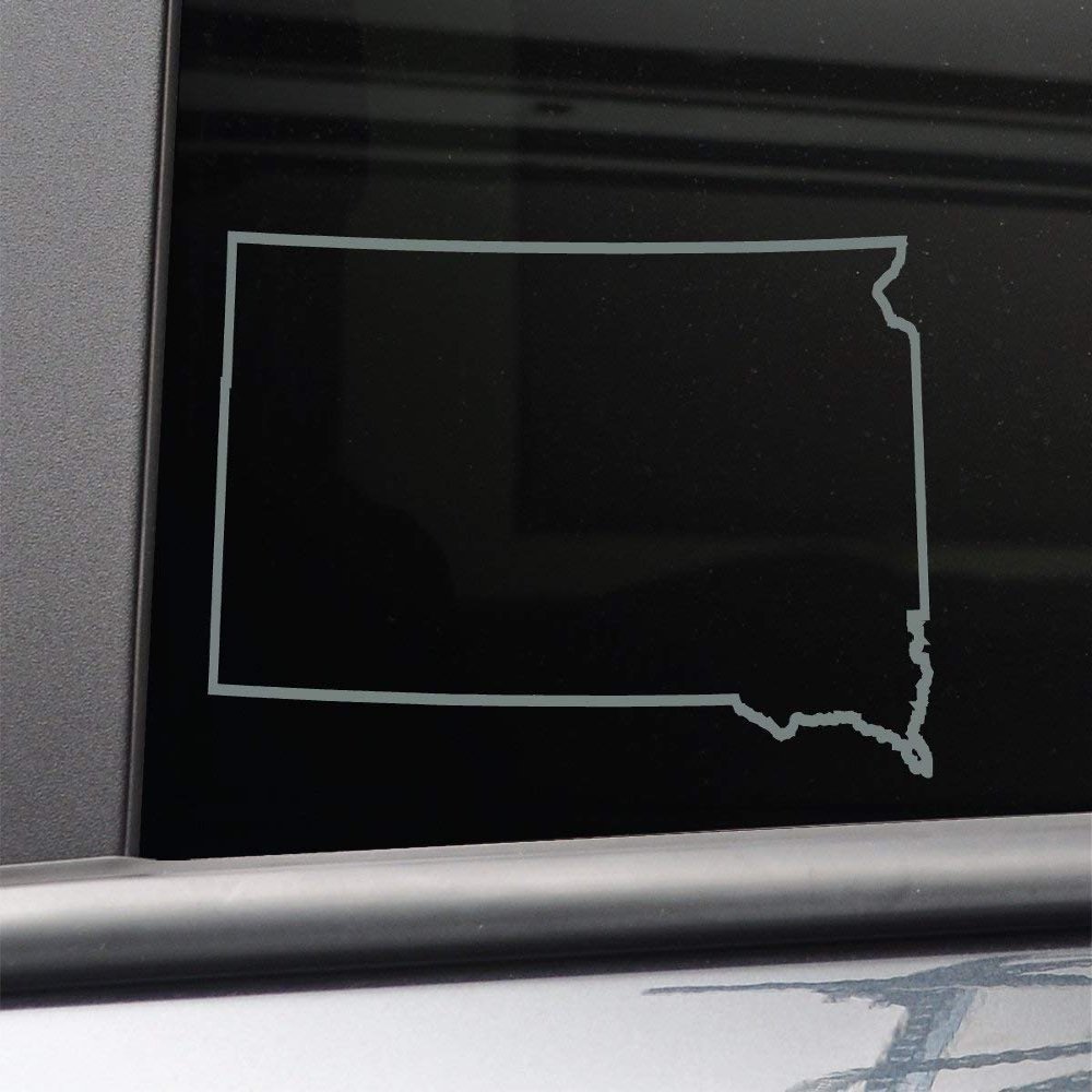 Nashville Decals South Dakota Vinyl Decal Laptop Car Truck Bumper Window Sticker, 6.5" x 4", Charcoal