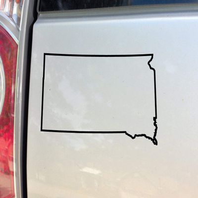Nashville Decals South Dakota Vinyl Decal Laptop Car Truck Bumper Window Sticker, 6.5" x 4", Black