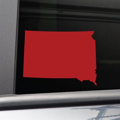 Nashville Decals South Dakota Vinyl Decal Laptop Car Truck Bumper Window Sticker, 6.5" x 4", Red