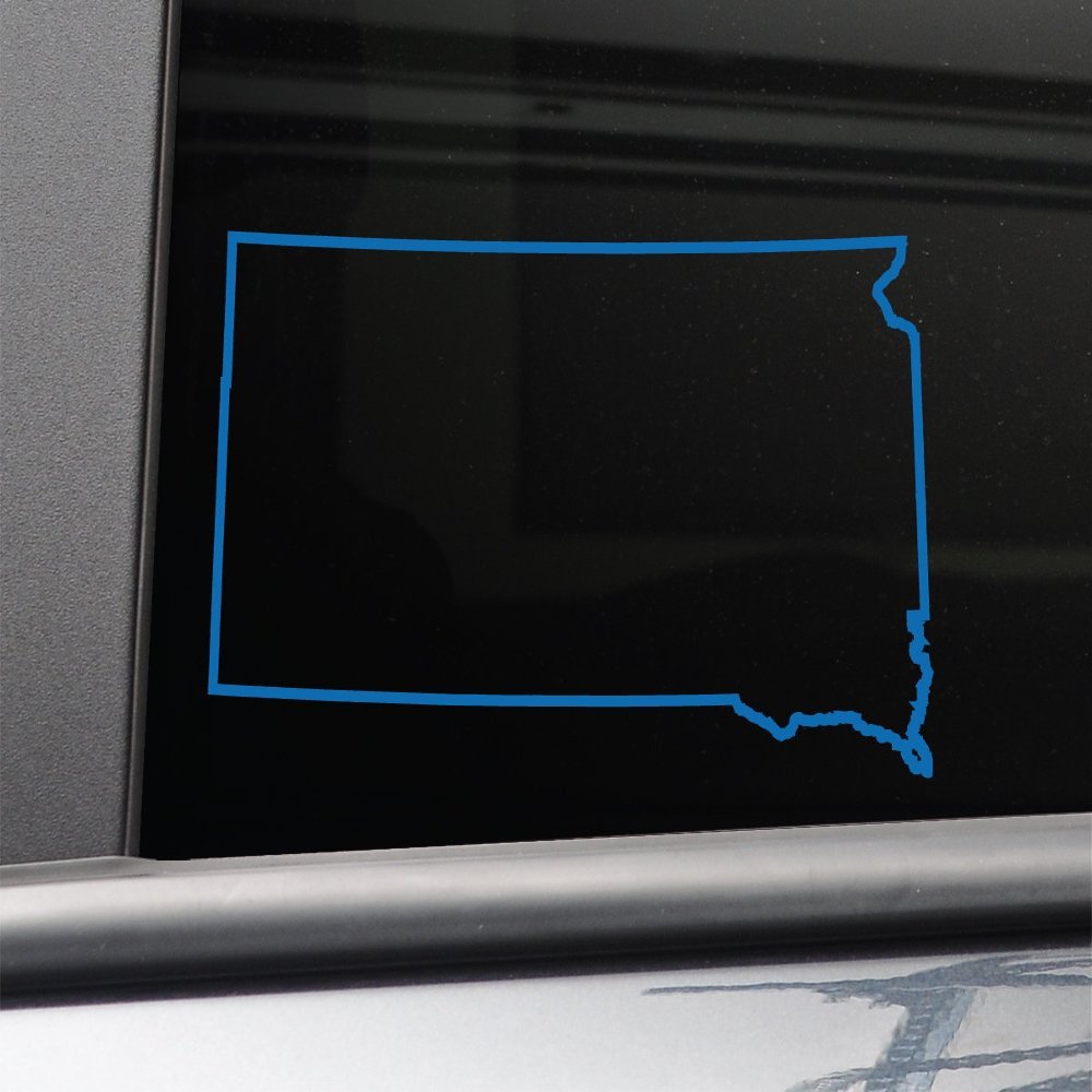 South Dakota Vinyl Decal Laptop Car Truck Bumper Window Sticker, 6.5" x 4", Blue
