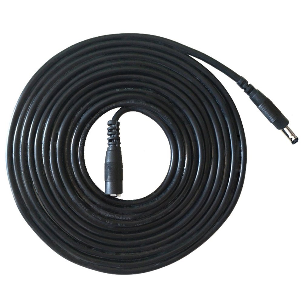 Liwinting DC Power Adapter Extension Cord, 3.5 mm x 1.35 mm Male to Female Jack DC Power Adapter Plug Extension Cable for CCTV Security Camera etc., 10m/32.8Feet Black