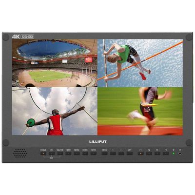 LILLIPUT 15.6" BM150-12G 4K Monitor with 4 X 4K HDMI and 12G-SDI SDI High Contrast: 1000:1,176 Ultra high Viewing Angle with V-Mount Plate by VIVITEQ
