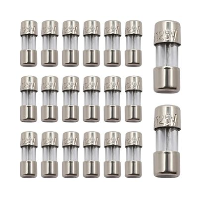 LadySwan Mini Christmas Light Strings Replacement Glass Fuses - 3A/3Amp 110V 125V Fast-Blow Mini Glass Fuses String Lights, 3.6 x 10mm/0.14 x 0.39 Inch, Pack of 20