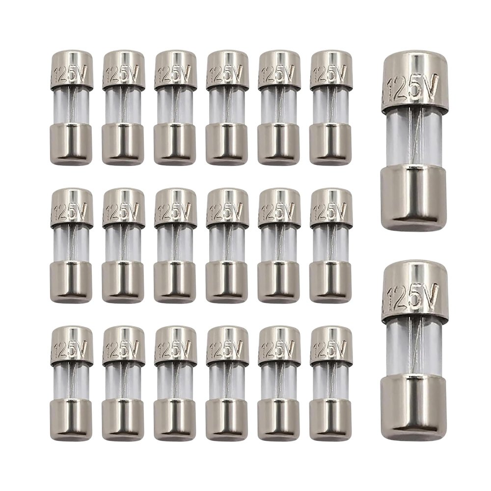 LadySwan Mini Christmas Light Strings Replacement Glass Fuses - 3A/3Amp 110V 125V Fast-Blow Mini Glass Fuses String Lights, 3.6 x 10mm/0.14 x 0.39 Inch, Pack of 20