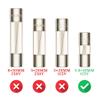 LadySwan Mini Christmas Light Strings Replacement Glass Fuses - 3A/3Amp 110V 125V Fast-Blow Mini Glass Fuses String Lights, 3.6 x 10mm/0.14 x 0.39 Inch, Pack of 20 view 4
