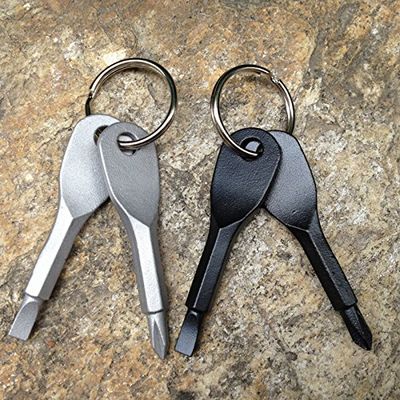 CosCosX 2 Sets Stainless Keychain Pocket Tool Every Day Carry Screwdriver Set with Keychain