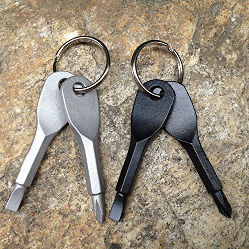 CosCosX 2 Sets Stainless Keychain Pocket Tool Every Day Carry Screwdriver Set with Keychain