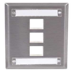 Plate, 3 Ports, Gray
