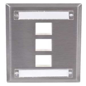 Plate, 3 Ports, Gray